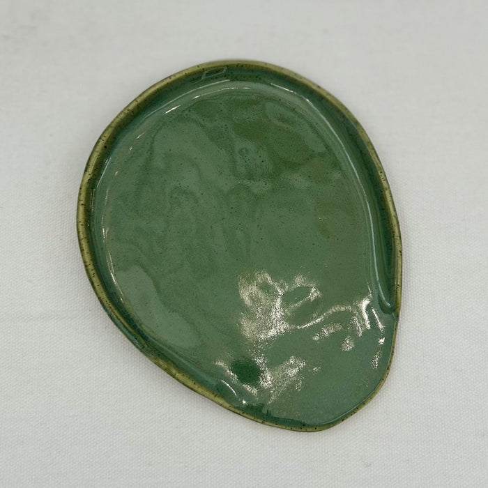 Handmade Ceramic Spoon Rest - Green
