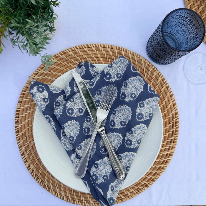 Napkins (set of 2) - blue and white