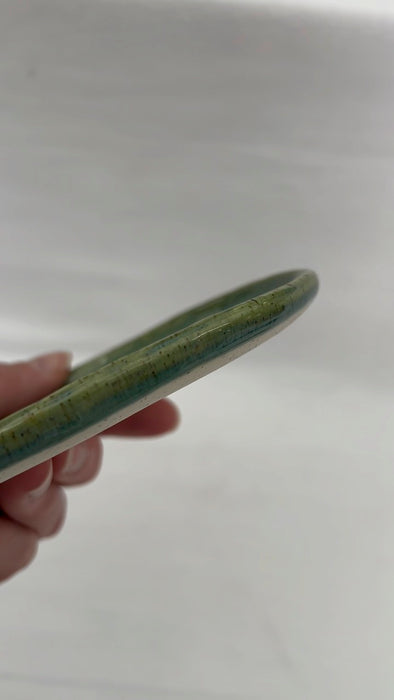 Handmade Ceramic Spoon Rest - Green