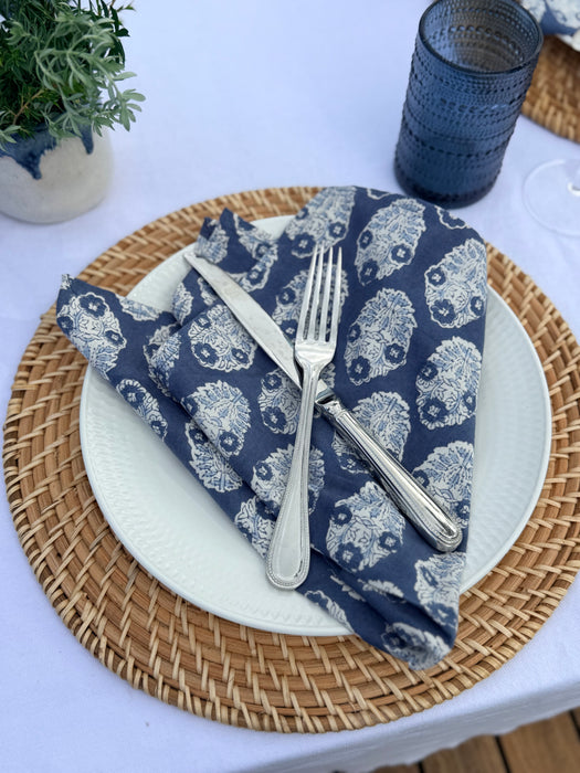 Napkins (set of 2) - blue and white