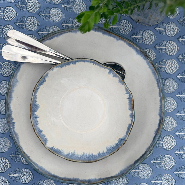 Salad bowl in denim glaze