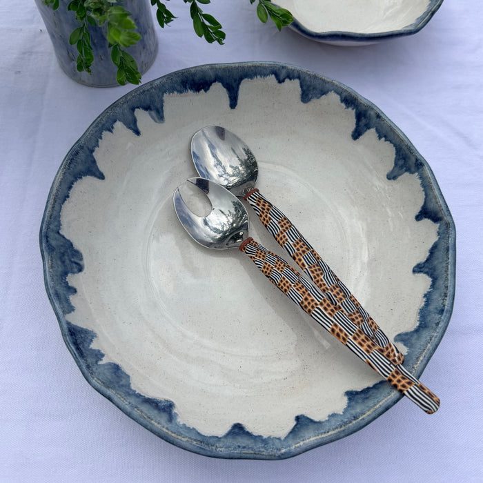 Salad bowl - blue rim