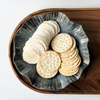 Textured denim coloured ceramic bowl