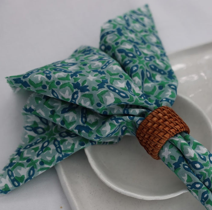 Napkins [set of 2] - Green Geo