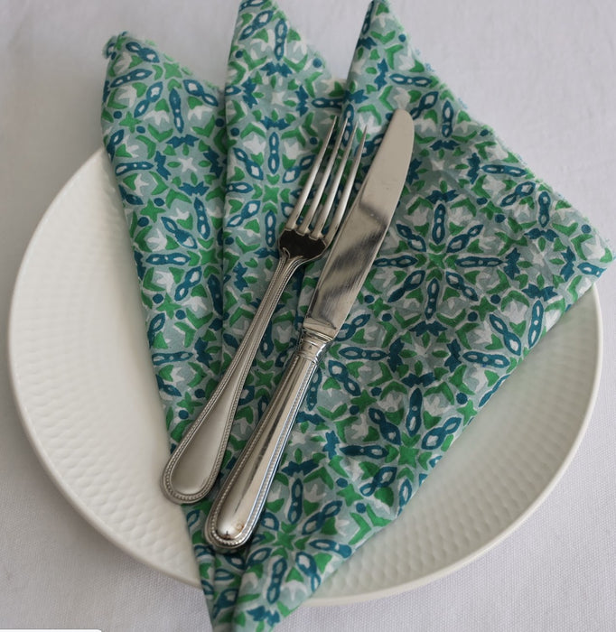Napkins [set of 2] - Green Geo