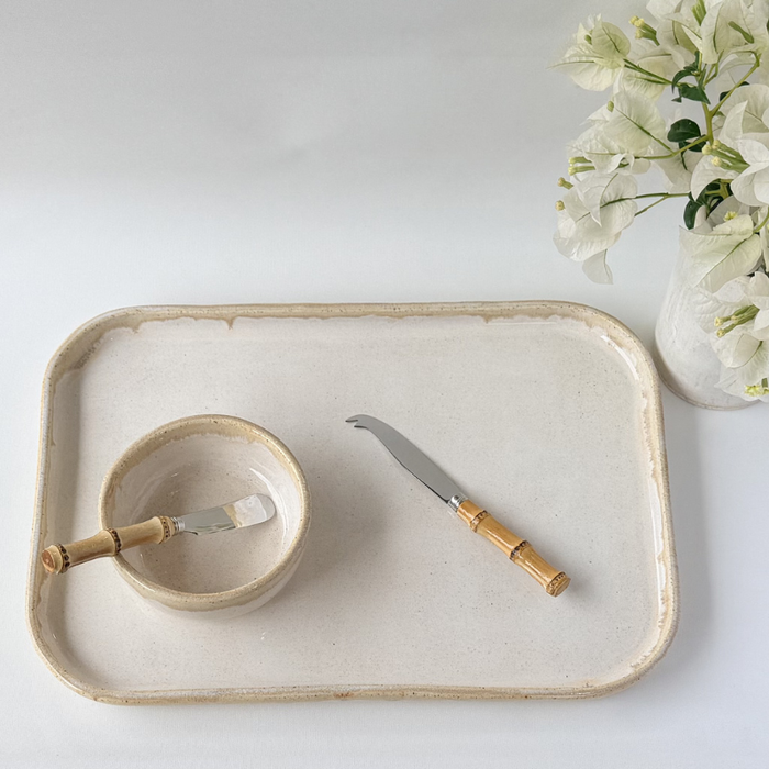 Platter + Dip Bowl in Sand