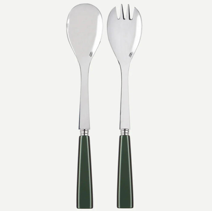 Sabre Paris Icone Salad Servers - Dark Green
