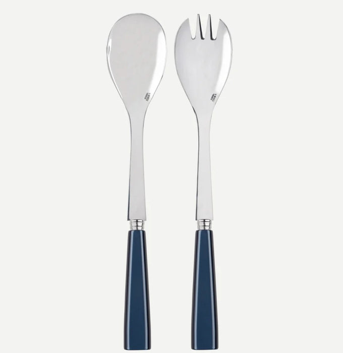 Sabre Paris Icone Salad Servers - Steel Blue