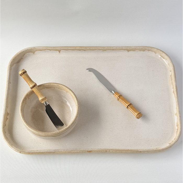 Platter + Dip Bowl in Sand