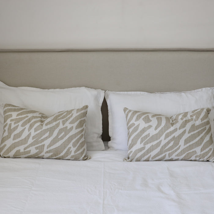 Pair of Rectangular Cushion Covers - Sandy Beige Zebra Print