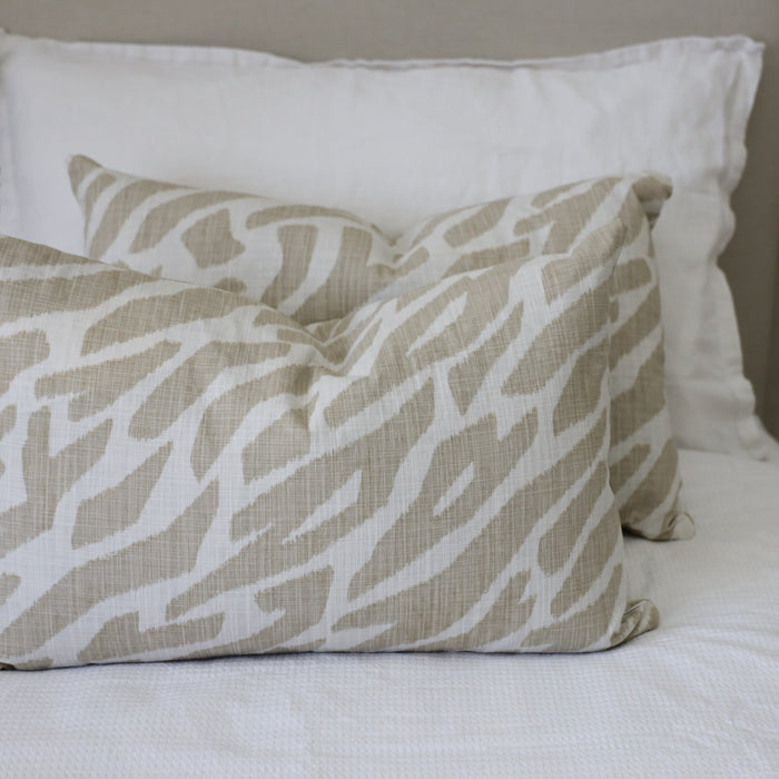 Pair of Rectangular Cushion Covers - Sandy Beige Zebra Print