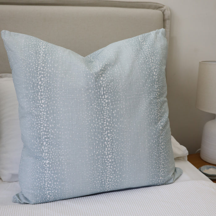 Pair of Rectangular Cushion Cover - Pale Blue Animal Print