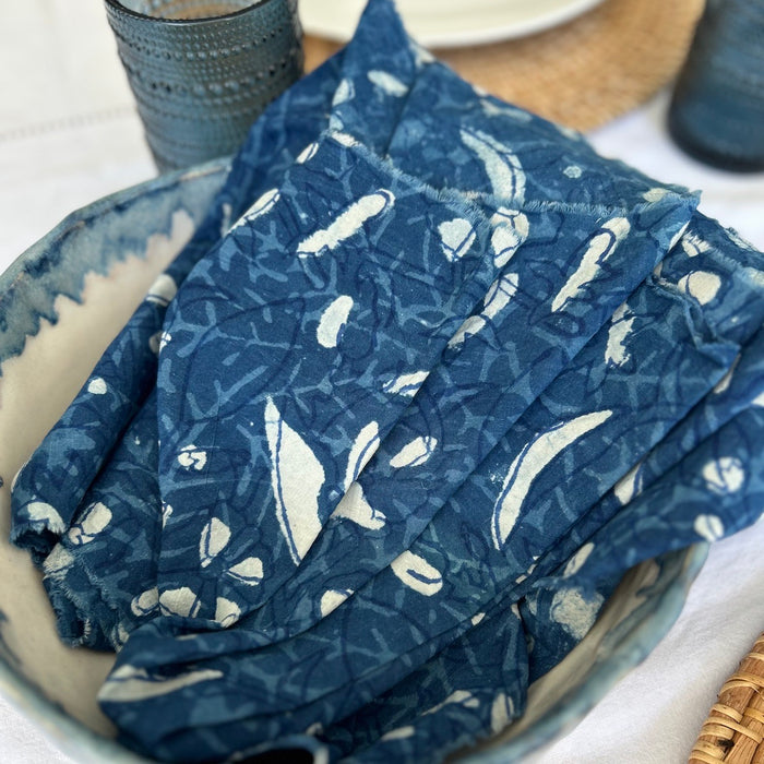 Napkins [set of 2] - Indigo Blue and White